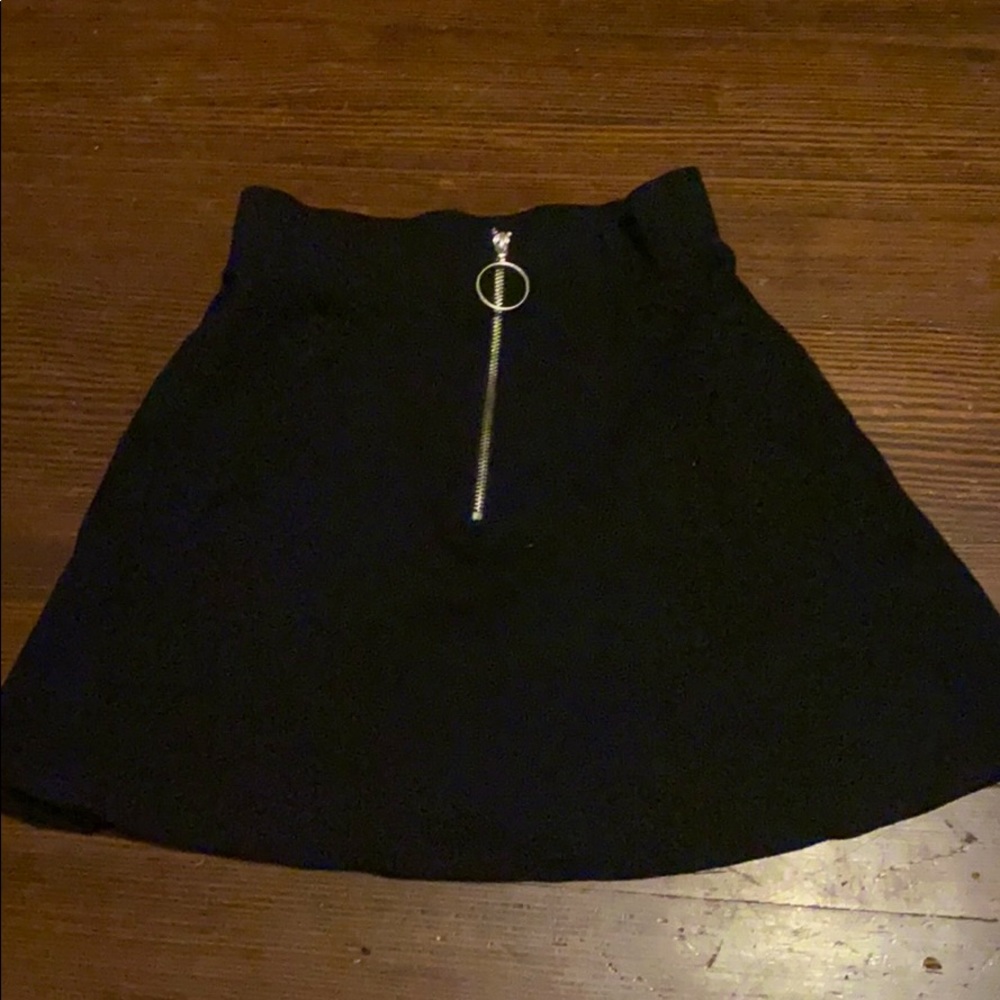 Black Skater Skirt with Zipper